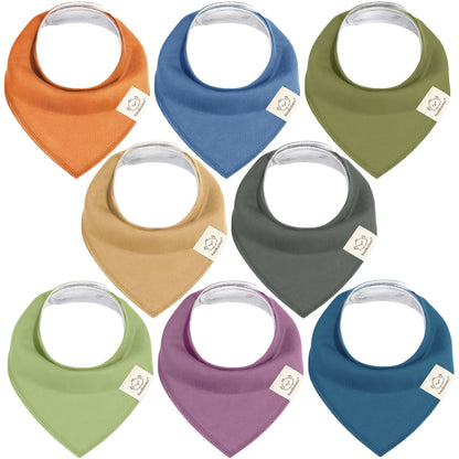 KeaBabies 8pk Organic Baby Bandana Bibs for Drooling Teething, Pets & Paws
