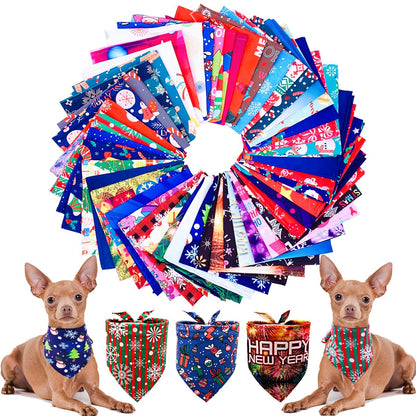 PET SHOW 50 Pack Boy Dog Bandanas Bulk for Medium Dogs