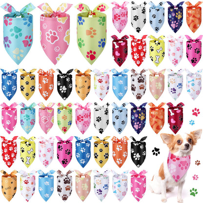 Abbylike 50 Pcs Halloween Dog Bandanas Bulk, Pumpkin Ghost Bat Skull