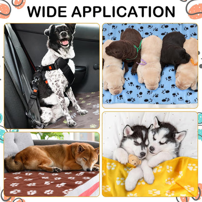 Tegeme 12 Pcs Fleece Blanket for Pet Dog Puppy,Cute Style,12 x 12 Inches
