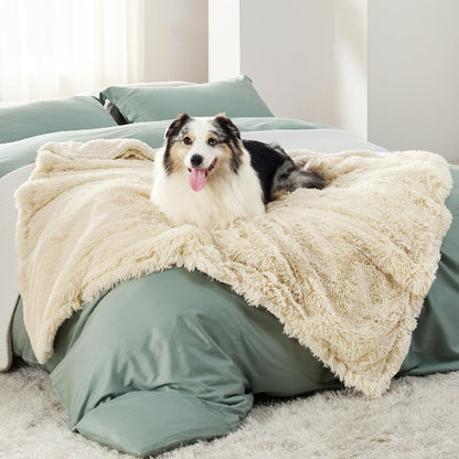 Bedsure Waterproof Dog Blankets for Large Dogs, Fluffy Faux Fur, 60×80"