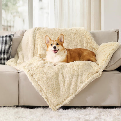Bedsure Waterproof Dog Blankets for Large Dogs, Fluffy Faux Fur, 60×80"