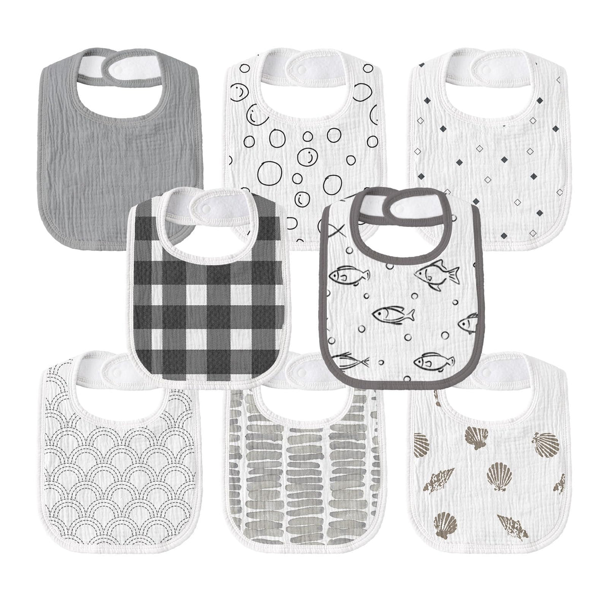 Muslin Bibs for Baby Girl, Adjustable Fit for Drooling and Teething Toddler
