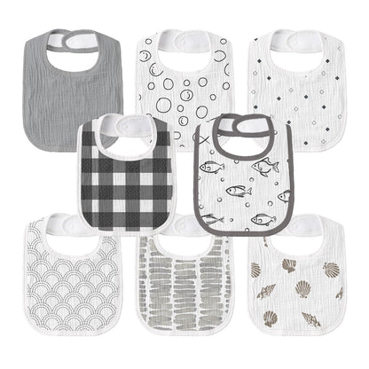 Muslin Bibs for Baby Girl, Adjustable Fit for Drooling and Teething Toddler