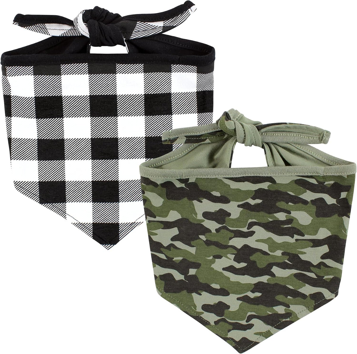 Luvable Friends Dog Reversible Pet Dog and Cat Bandana Bibs 2pk, Houndstooth Hearts, One Size