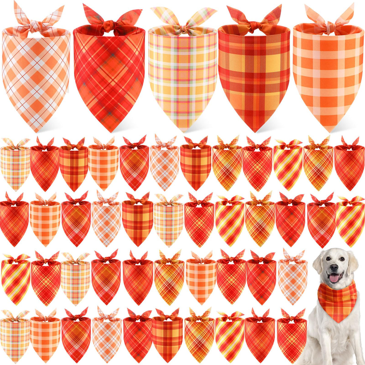 Weewooday 50 Pcs Fall Dog Bandanas Bulk for Autumn Pet Soft Bibs Adjustable Squirrel Fox Hedgehog Kerchief Bandana for Small Medium Large Grooming Accessories (Fall Animals, 25.6 x 17.7 x 17.7 Inch)