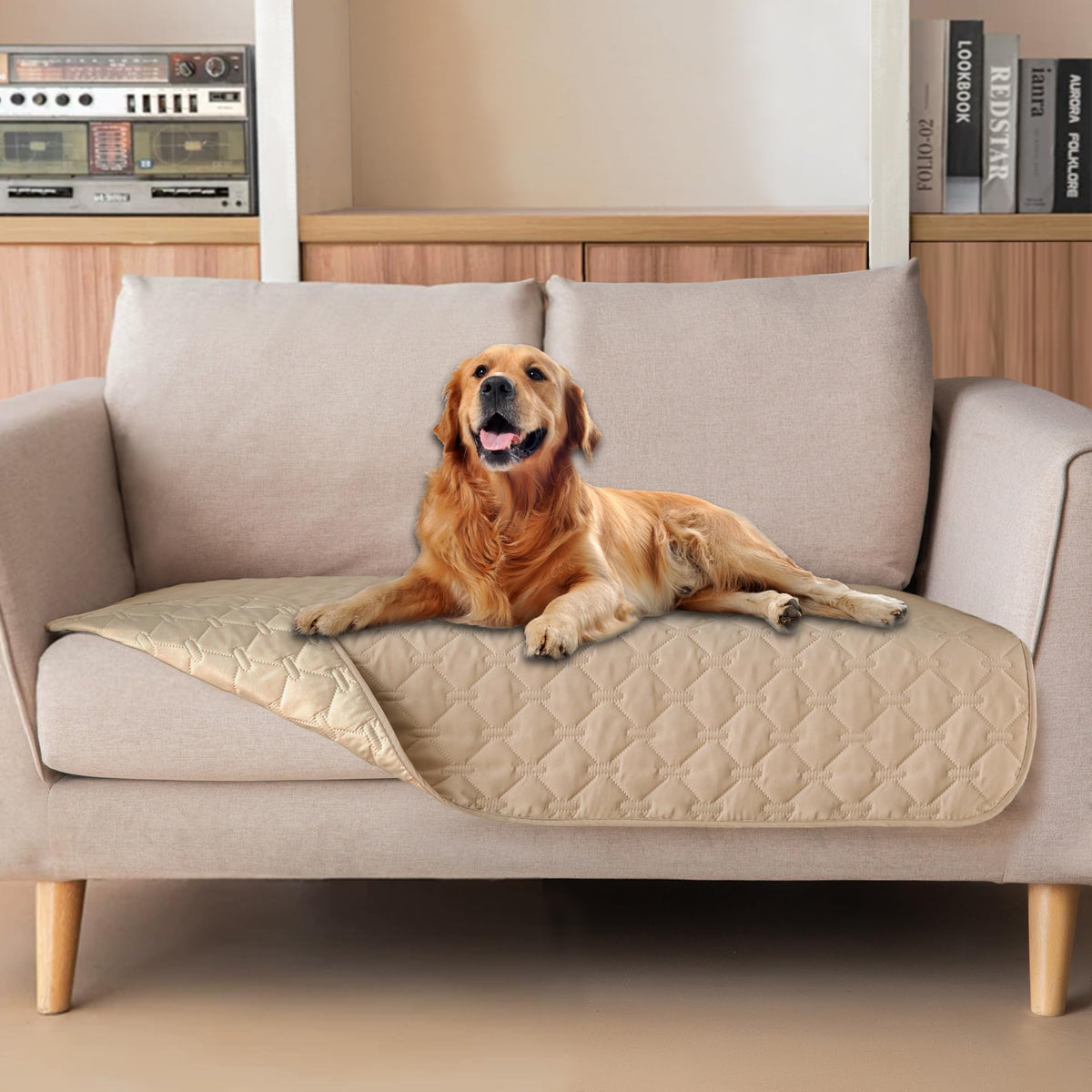 gogobunny Waterproof Pet Blanket for Bed, Washable Couch Cover for Dog Cat