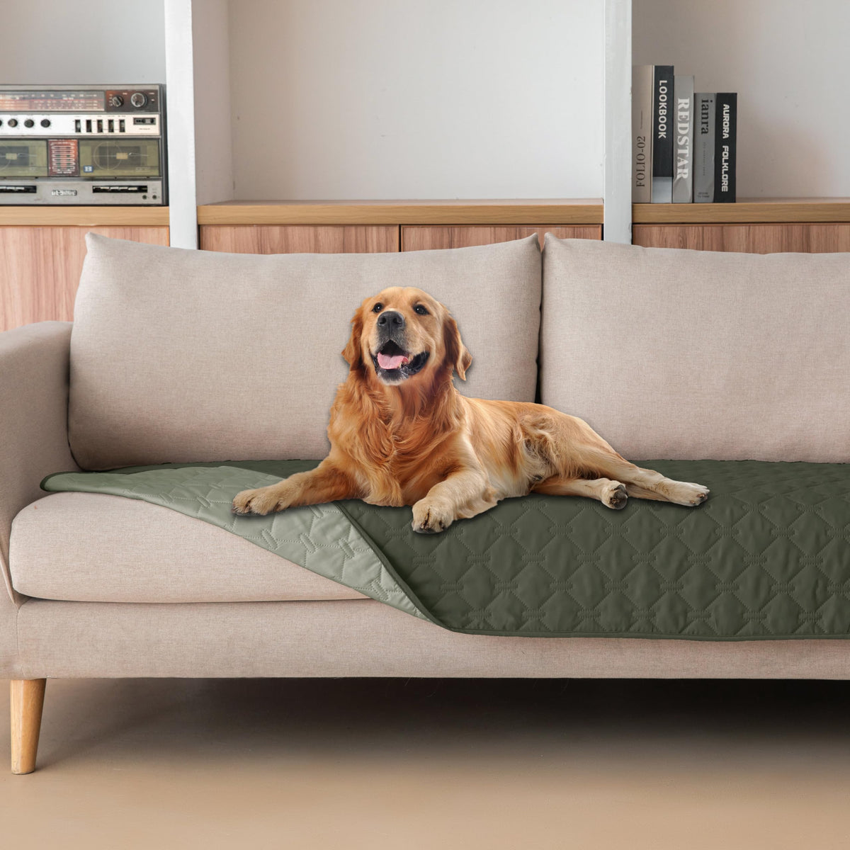 gogobunny Waterproof Pet Blanket for Bed, Washable Couch Cover for Dog Cat