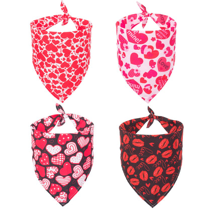 ADOGGYGO 4 Pack Dog Bandana Christmas Pet Scarf Triangle Bibs Kerchief Set Pet Christmas Costume Accessories Decoration for Large and X-Large Dogs (X-Large)