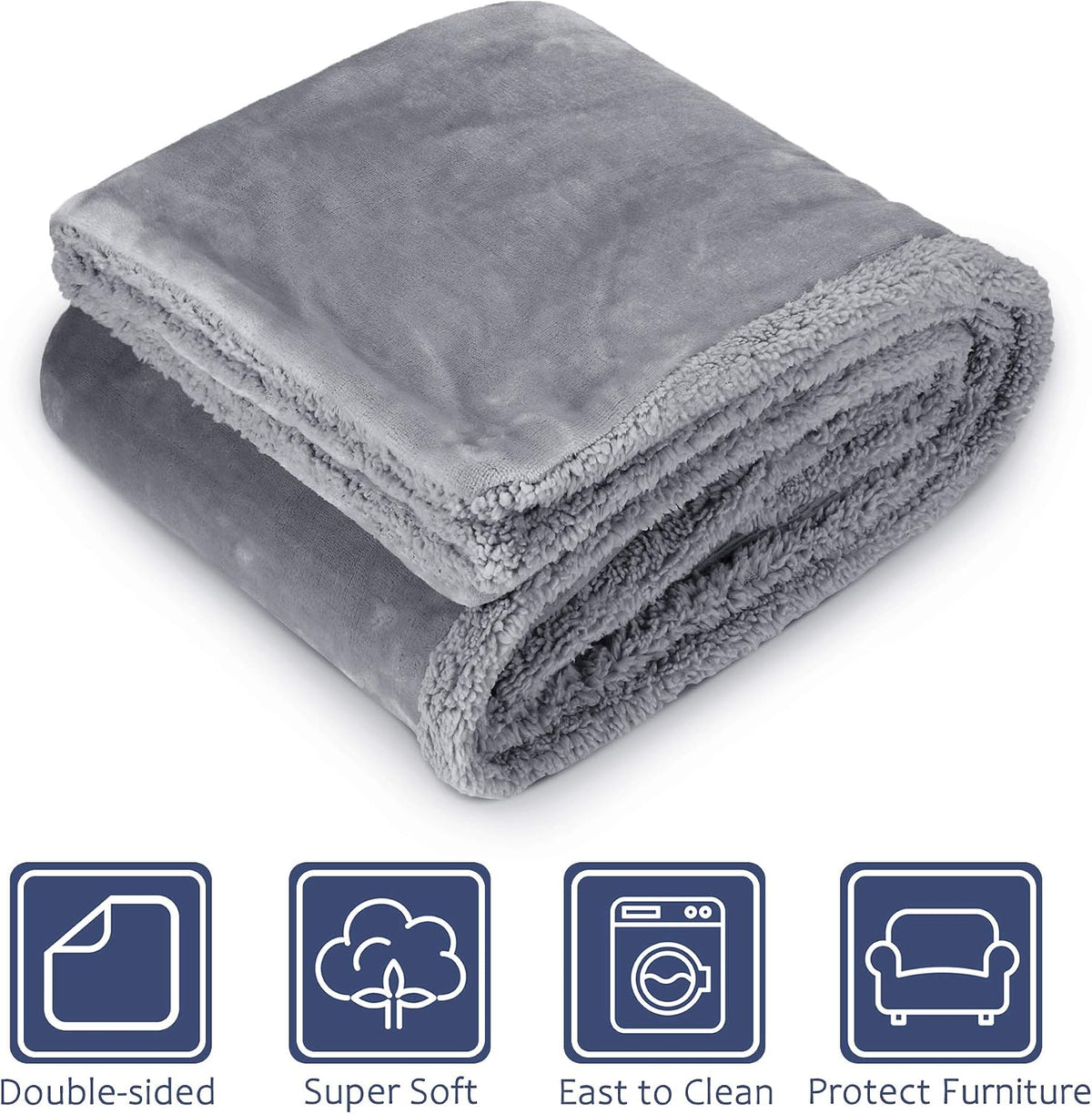 Dog Blankets for Large Dogs, Super Soft Warm Sherpa Fleece Plush Doggie Blankets and Throws for Small Medium Puppy Doggy Pet Cats，50x60 inches