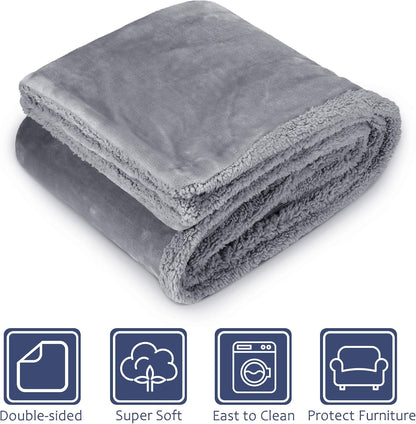 Dog Blankets for Large Dogs, Super Soft Warm Sherpa Fleece Plush Doggie Blankets and Throws for Small Medium Puppy Doggy Pet Cats，50x60 inches