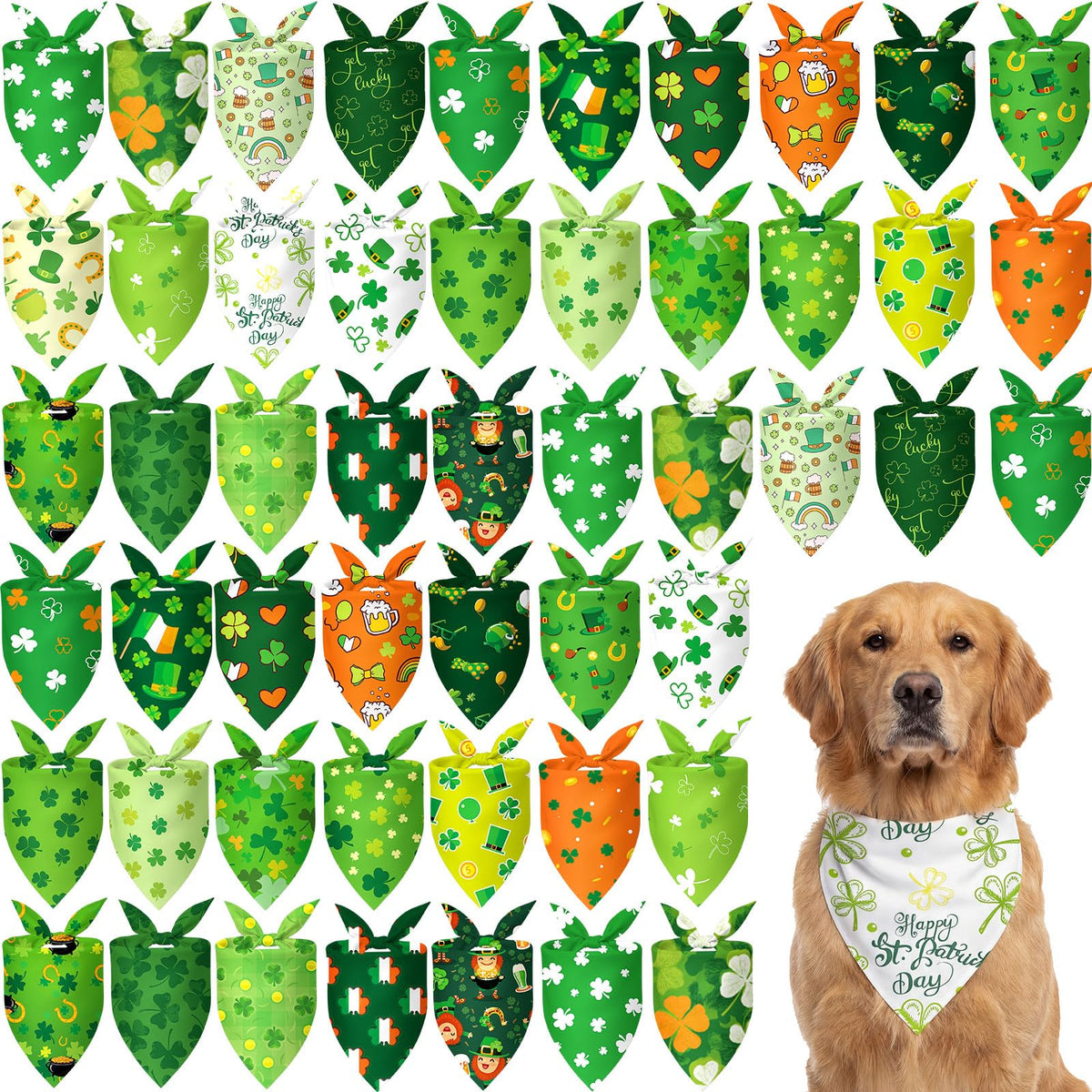 Abbylike 50 Pcs Halloween Dog Bandanas Bulk, Pumpkin Ghost Bat Skull