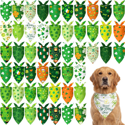 Abbylike 50 Pcs Halloween Dog Bandanas Bulk, Pumpkin Ghost Bat Skull