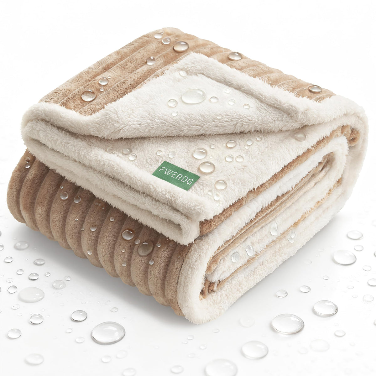Waterproof Dog Blanket for Couch - Washable Medium Pet Blanket for Furniture Protector, Cozy Fleece Calming Dog Crate Blankets for Indoors & Outdoors, Cream, 30"x40"