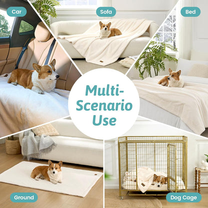 COZY KISS Waterproof Pet Blanket for Large Dog & Cat, 30x40 inch Cream