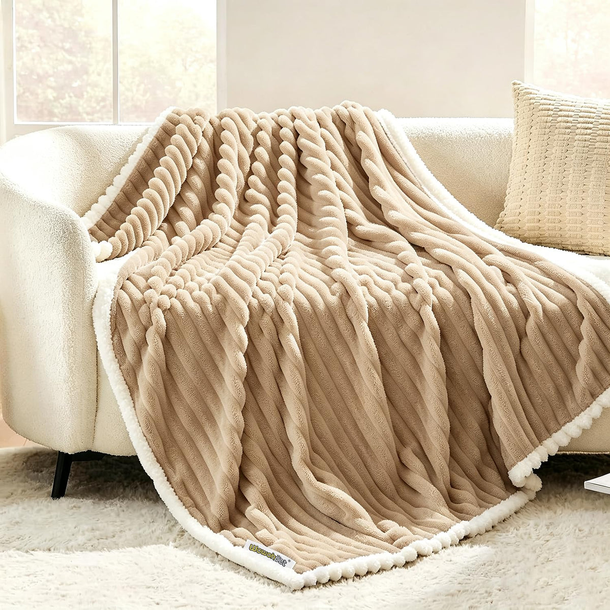 Waterproof Dog Blanket Soft Pet Cat Blanket 40x30 in Cream