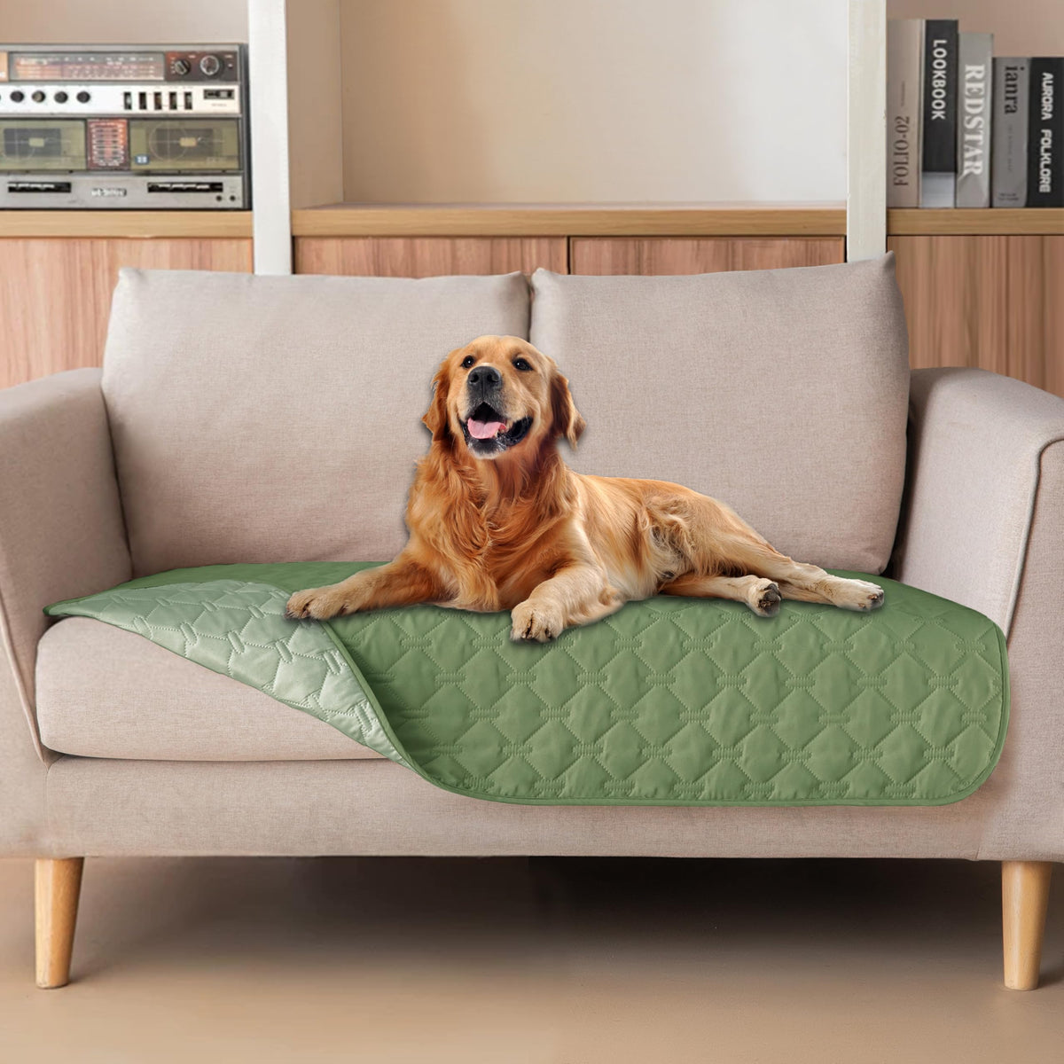 gogobunny Waterproof Pet Blanket for Bed, Washable Couch Cover for Dog Cat