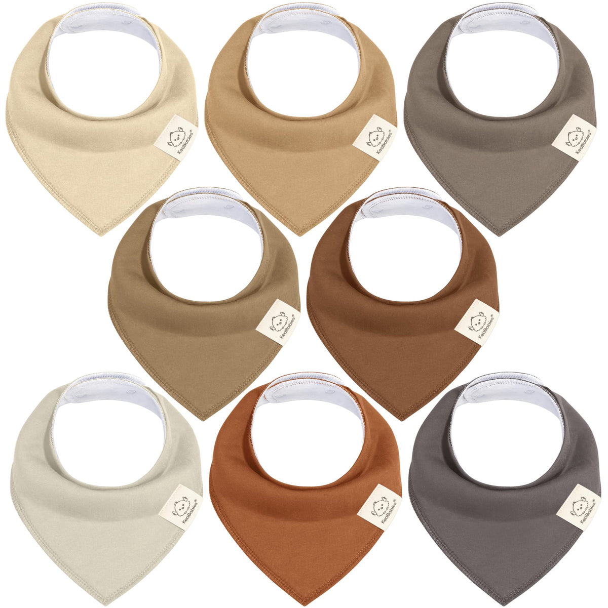 KeaBabies 8pk Organic Baby Bandana Bibs for Drooling Teething, Pets & Paws