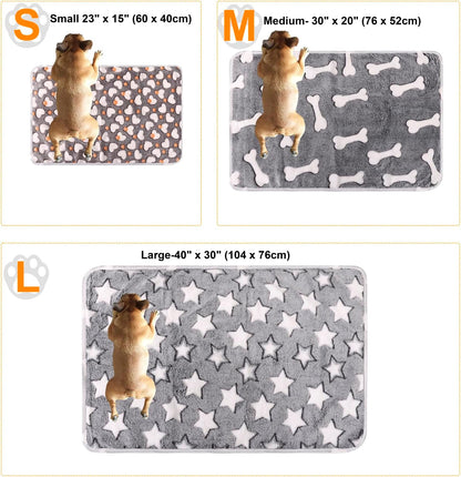 MIWOPET 3 Pack Fleece Pet Blankets Warm Bed Throw for Dogs & Cats 30x20in