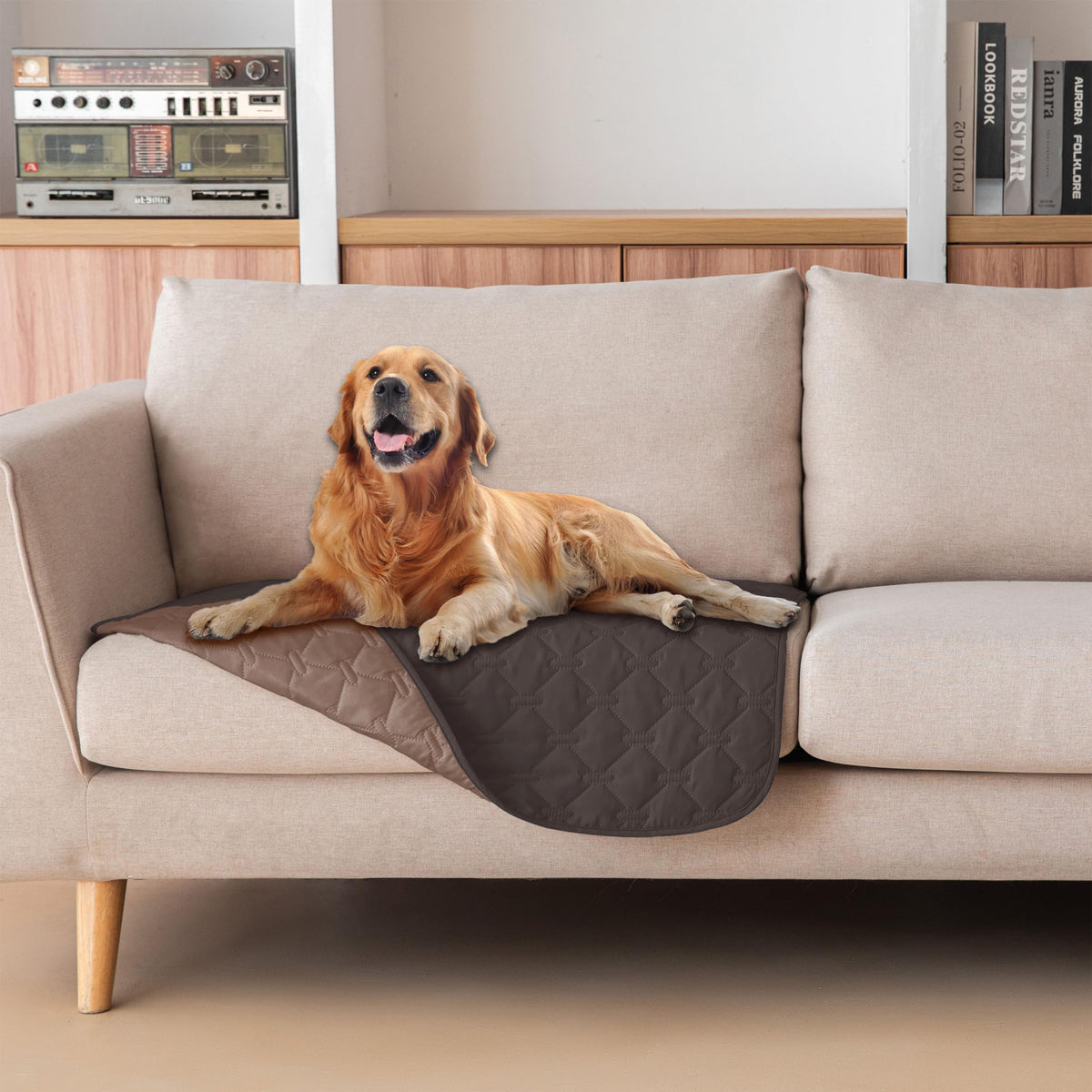 gogobunny Waterproof Pet Blanket for Bed, Washable Couch Cover for Dog Cat