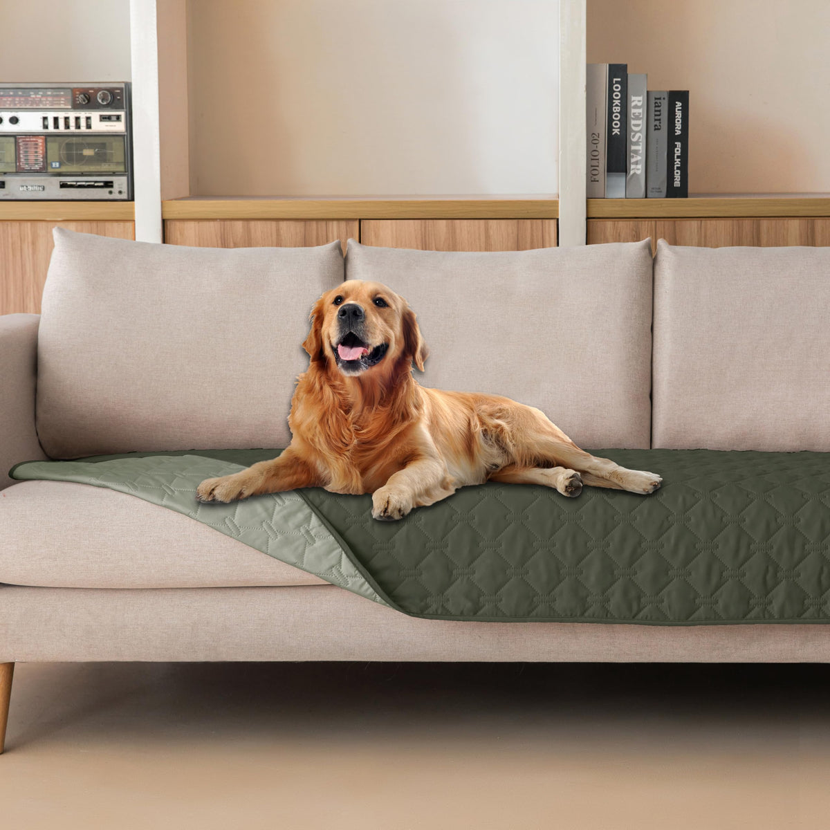 gogobunny Waterproof Pet Blanket for Bed, Washable Couch Cover for Dog Cat