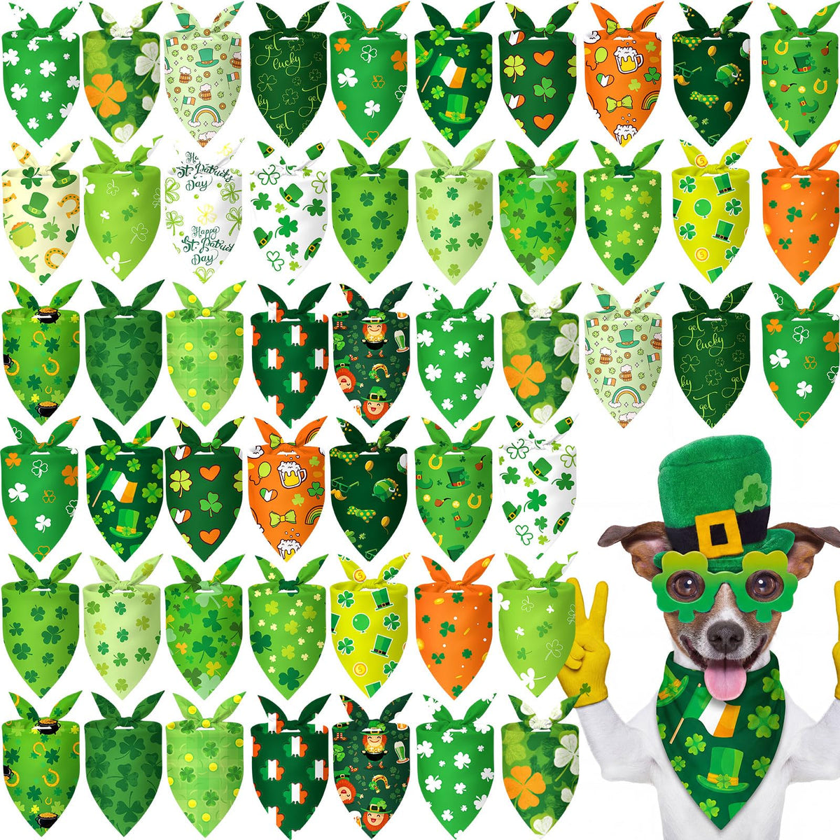 Abbylike 50 Pcs Halloween Dog Bandanas Bulk, Pumpkin Ghost Bat Skull