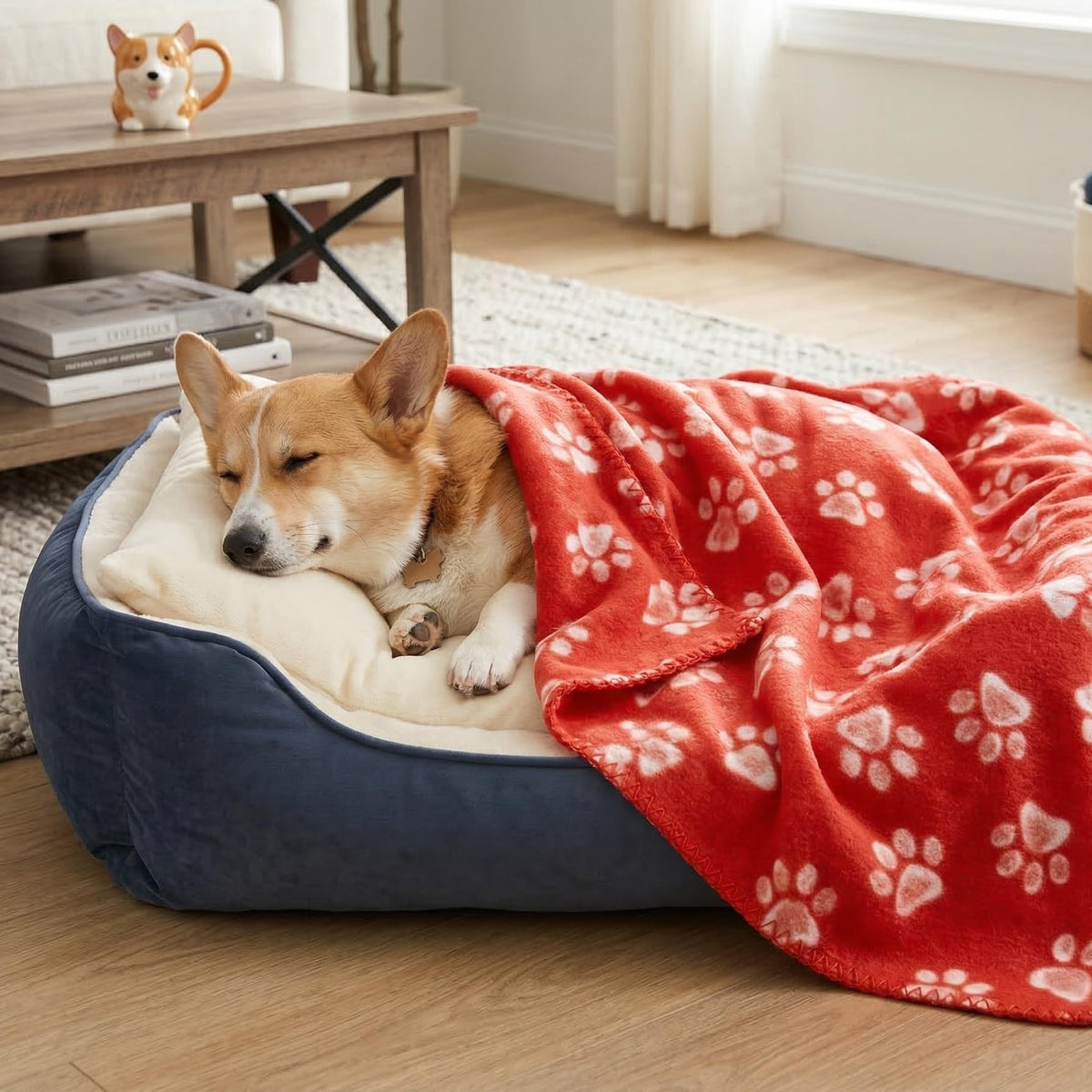 CAI TENG Small Dog Blanket 3 Pack Cat Blankets Pets 21x30 in Navy