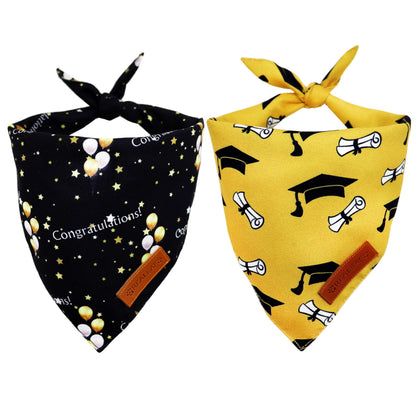 Realeaf Fall Dog Bandanas 2 Pack, Orange Plaid Pet Scarf for Boy and Girl, Premium Durable Fabric, Holiday Halloween Thanksgiving Bandana for Large and Extra Large Dogs (X-Large)
