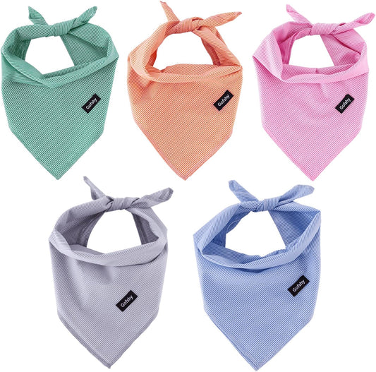 Dog Bandanas XLarge-5PCS DIY Bandanas Green Orange Pink Blue Gray