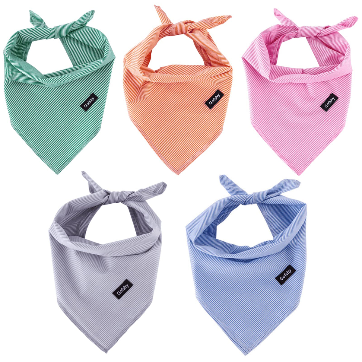 Dog Bandanas XLarge-5PCS DIY Bandanas Green Orange Pink Blue Gray
