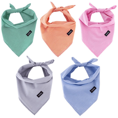Dog Bandanas XLarge-5PCS DIY Bandanas Green Orange Pink Blue Gray