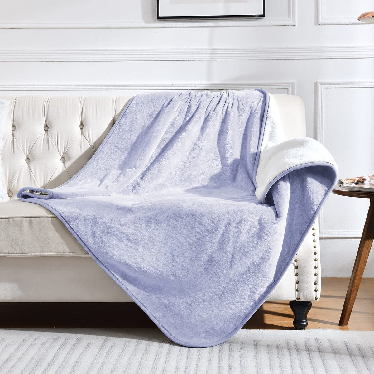 Soft Waterproof Blanket for Bed Couch Sofa, Grey, 50x60 inches