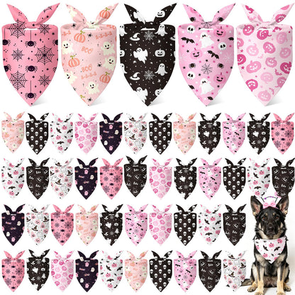 Weewooday 50 Pcs Fall Dog Bandanas Bulk for Autumn Pet Soft Bibs Adjustable Squirrel Fox Hedgehog Kerchief Bandana for Small Medium Large Grooming Accessories (Fall Animals, 25.6 x 17.7 x 17.7 Inch)