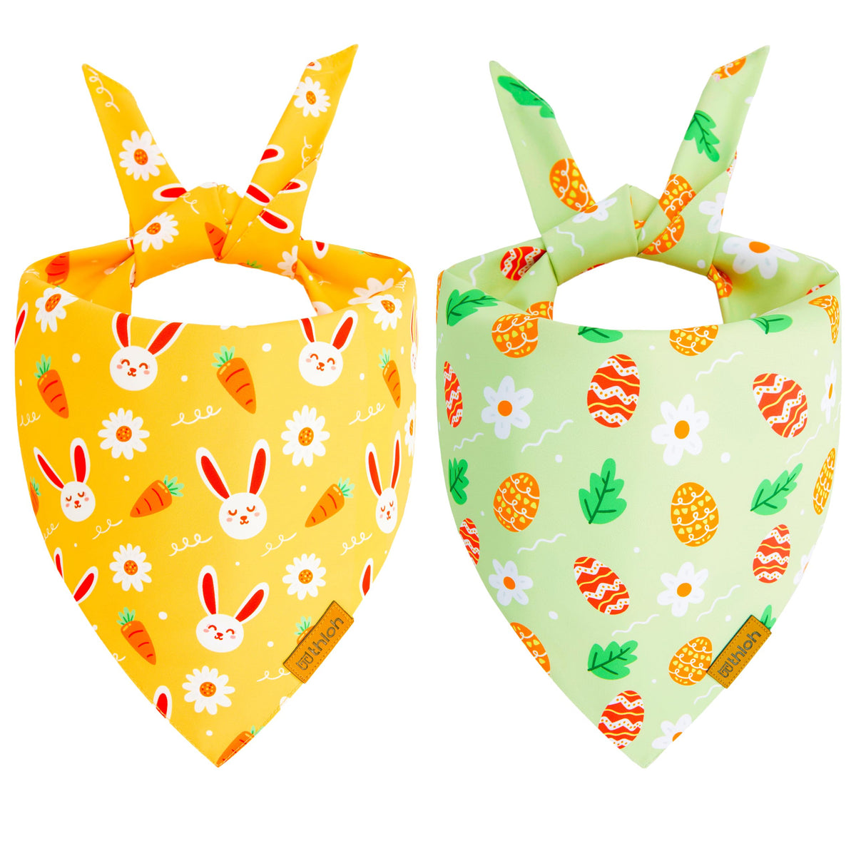 Halloween Dog Bandanas - 2 Pack Reversible Pumpkin and Bat Pet Scarf for Boys and Girls | Fall Dog Bibs | Premium Durable Fabric | Holiday Dog Bandana for Small and Medium Dogs (Small)