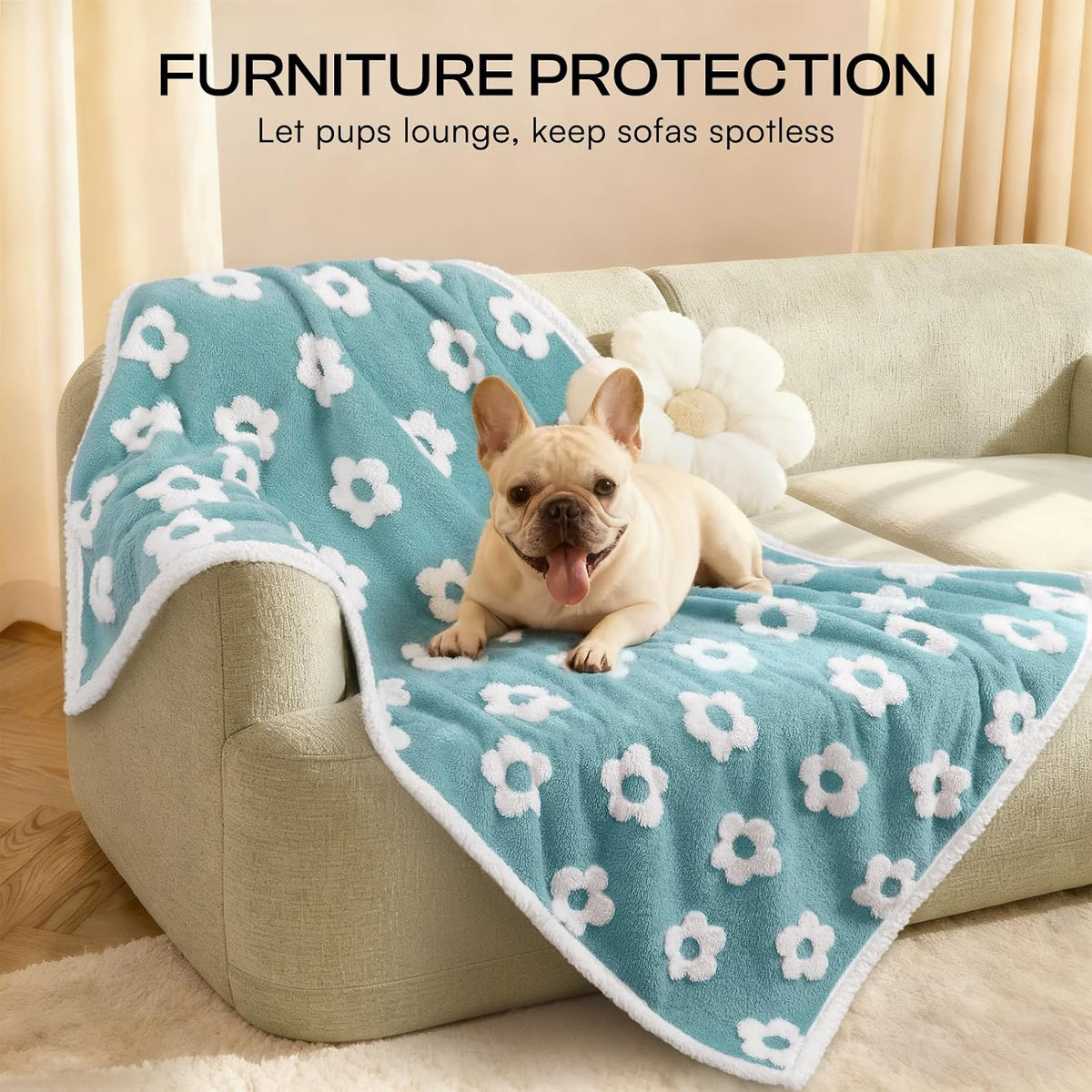 Luciphia Waterproof Dog Blanket for Small Dogs Cats Soft Reversible Fleece