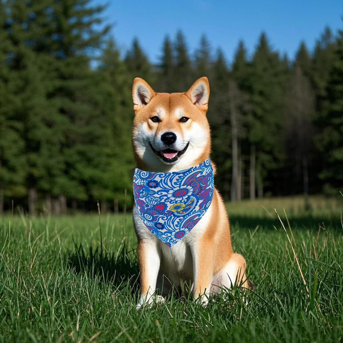 Paisley Dog Bandanas Bulk for Medium Dogs Sewn Edge 7 Pack M