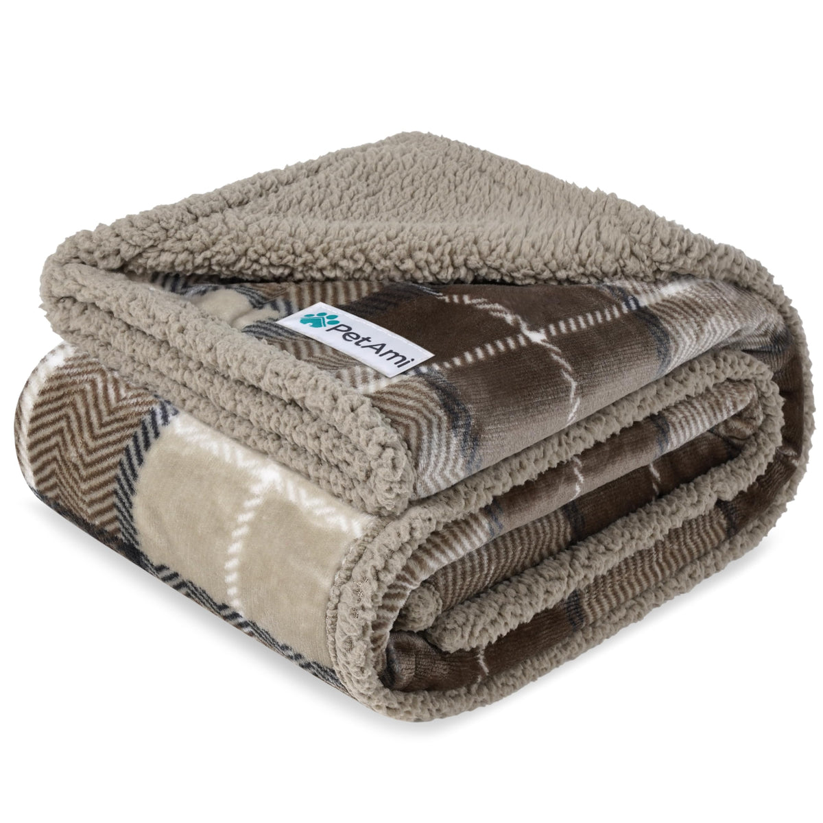 PetAmi Waterproof Dog Blanket for Large Dog Cat Pet, 60x80, Grey Sherpa