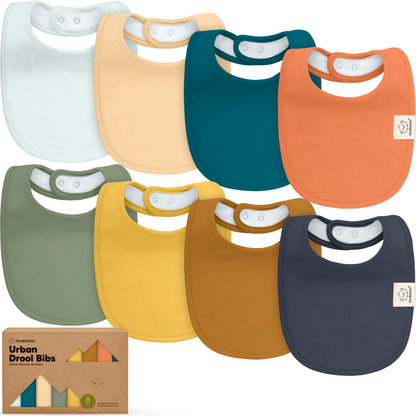 KeaBabies 8-Pack Organic Baby Bibs for Drooling and Teething (Pets & Paws)