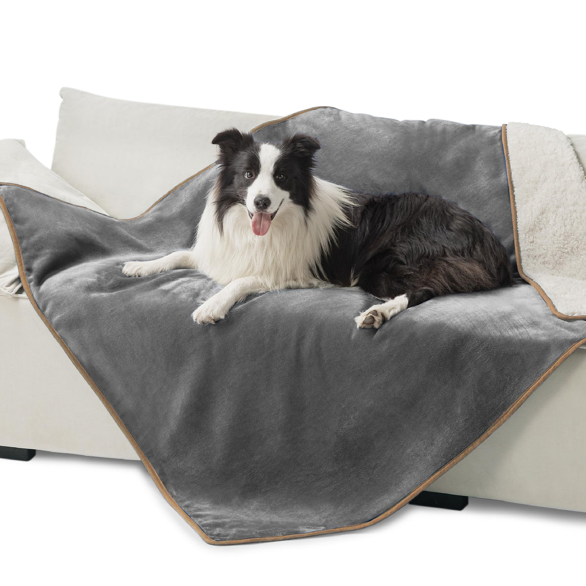Bedsure Waterproof Dog Blankets for Large Dogs Sherpa Fleece Throw, 40X50