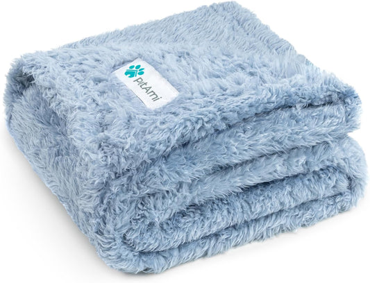 PetAmi Soft Plush Sherpa Dog Blanket for Pet Cat, Medium 29x40, Dusty Blue