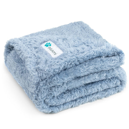 PetAmi Soft Plush Sherpa Dog Blanket for Pet Cat, Medium 29x40, Dusty Blue