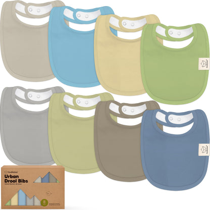 KeaBabies 8-Pack Organic Baby Bibs for Drooling and Teething (Pets & Paws)