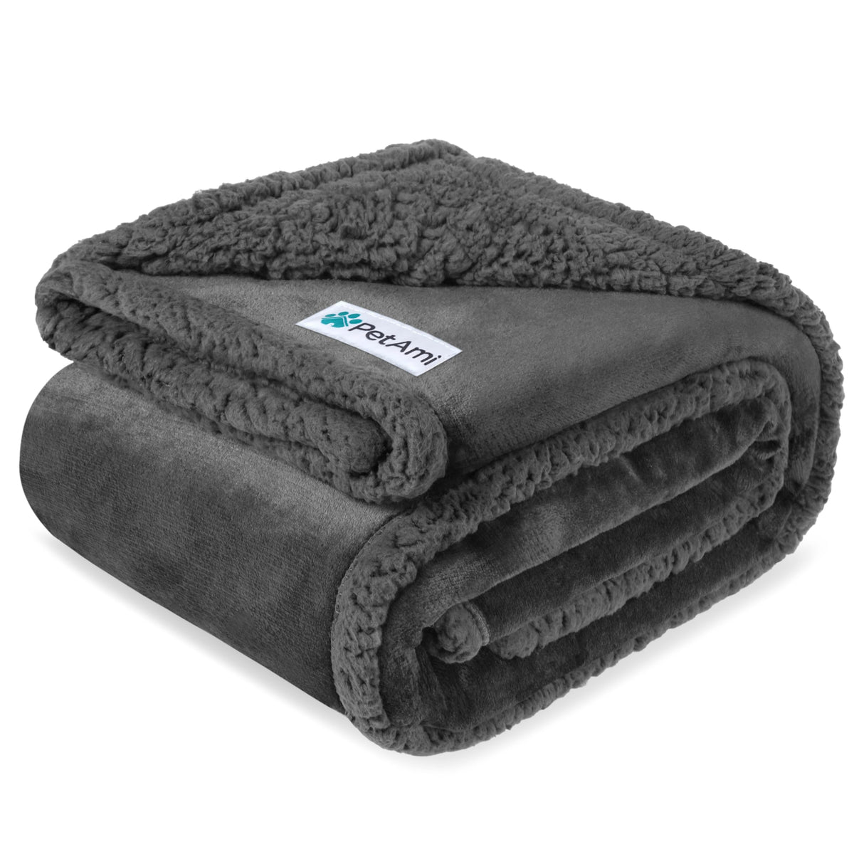 PetAmi Waterproof Dog Blanket for Large Dog Cat Pet, 60x80, Grey Sherpa