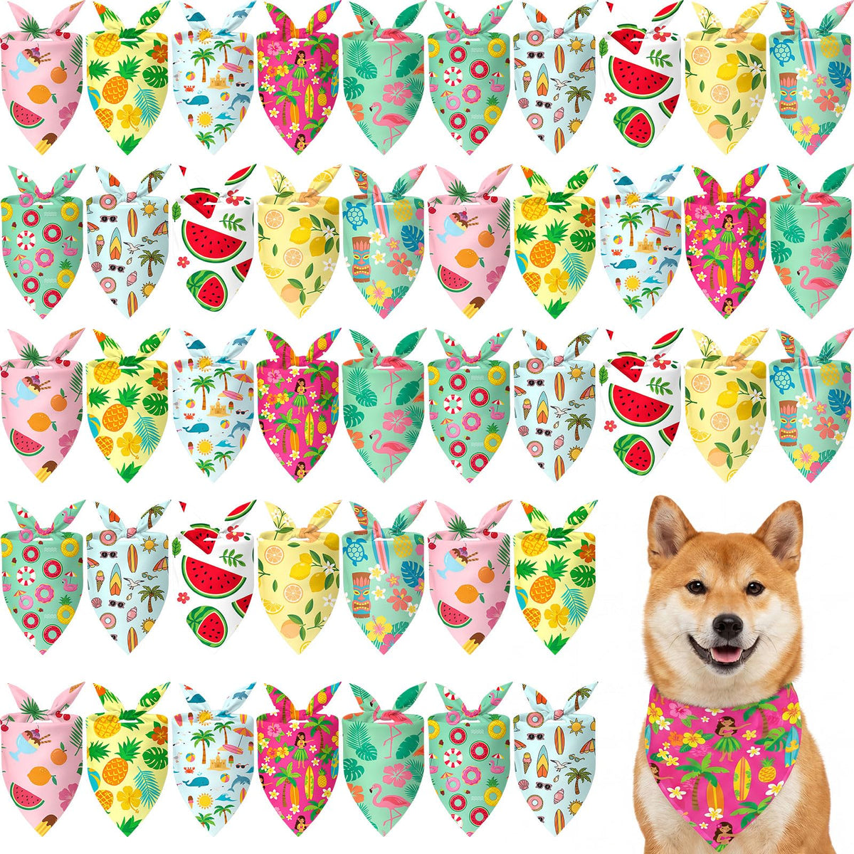 Weewooday 50 Pcs Fall Dog Bandanas Bulk for Autumn Pet Soft Bibs Adjustable Squirrel Fox Hedgehog Kerchief Bandana for Small Medium Large Grooming Accessories (Fall Animals, 25.6 x 17.7 x 17.7 Inch)