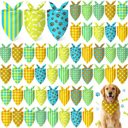 Weewooday 50 Pcs Fall Dog Bandanas Bulk for Autumn Pet Soft Bibs Adjustable Squirrel Fox Hedgehog Kerchief Bandana for Small Medium Large Grooming Accessories (Fall Animals, 25.6 x 17.7 x 17.7 Inch)