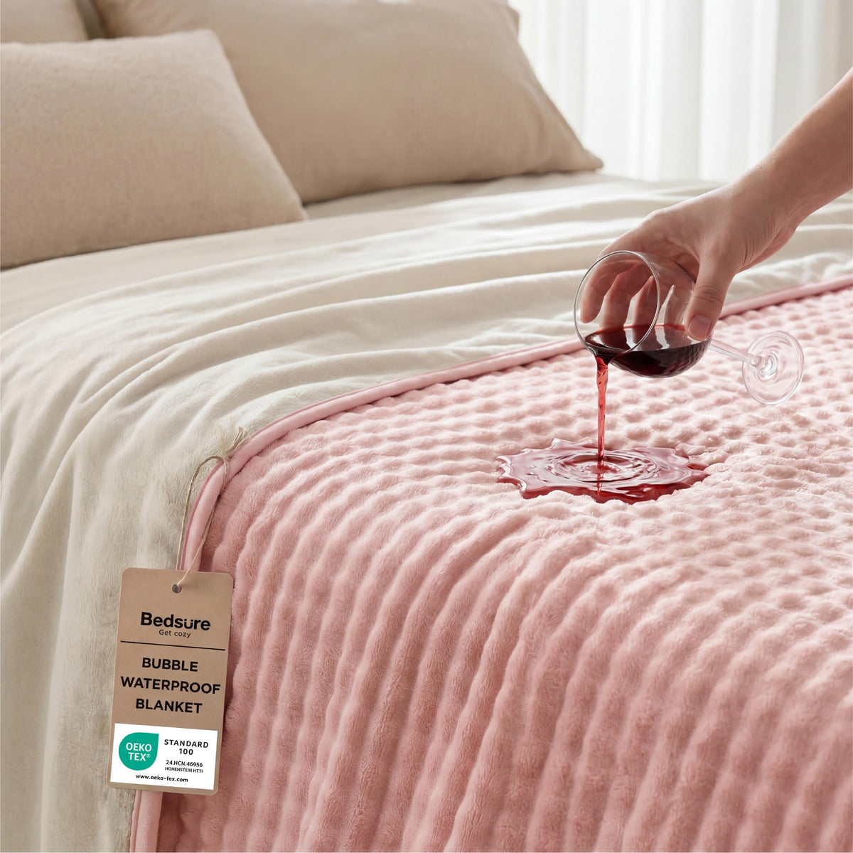 Bedsure Soft Bubble Waterproof Blanket for Couch Black/Grey 50"x60"