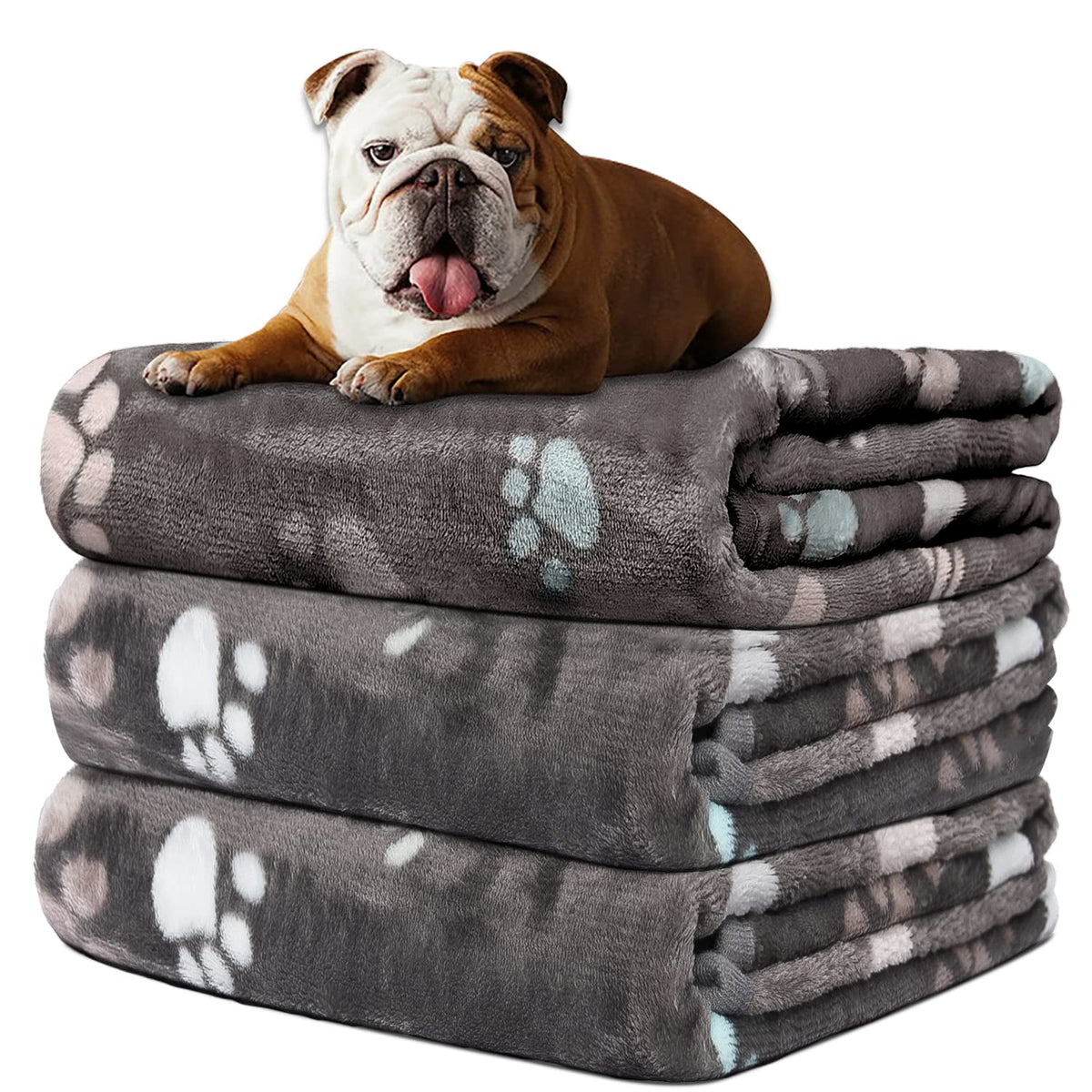 Rezutan Blanket for Large Dogs & Cats Soft Reversible Cute Paw 40"x31"