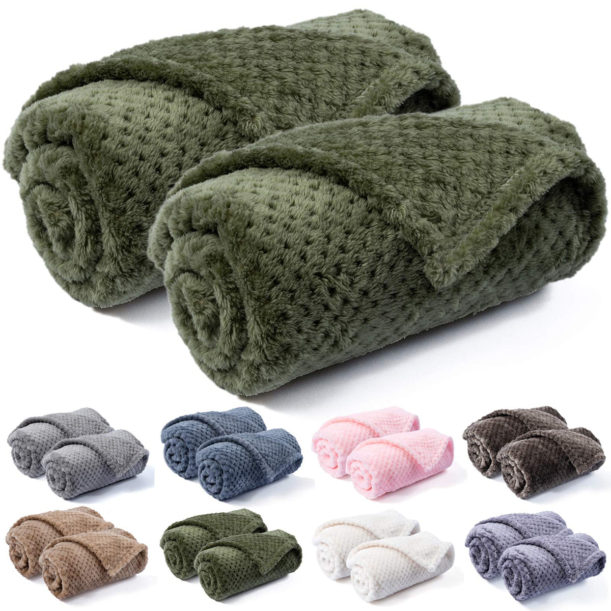 Warm Soft Fuzzy Dog or Cat Blanket, Plush Fleece Throws for Puppy, Kitten, Medium, Large Dogs - Blue (M/32" x 40")