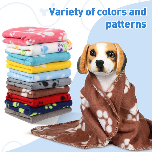 Tatuo 10 Pcs Puppy Blanket for Dog Cat, 24 x 28 Inch, Bright Color