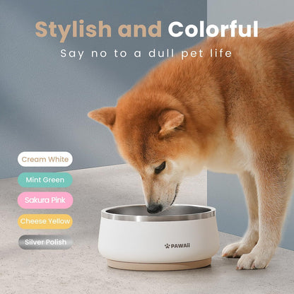 Pawaii Dog Bowl, 34 oz Stainless Steel Food and Water Bowl, ID Tag, 1 Pack